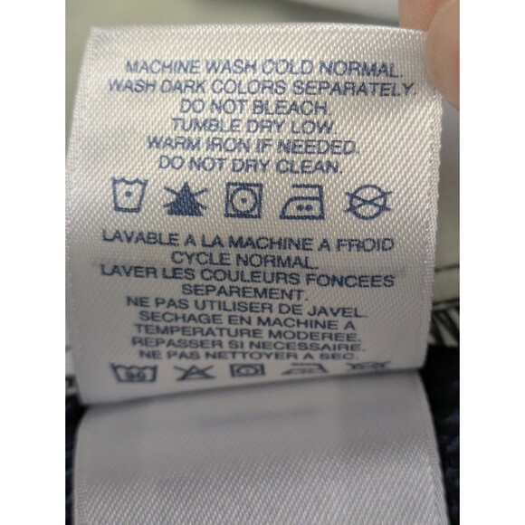 Lands End Tailored Fit Chino Pants Mens 35x33 Flat Front Blue Houndstooth Print - Picture 10 of 12